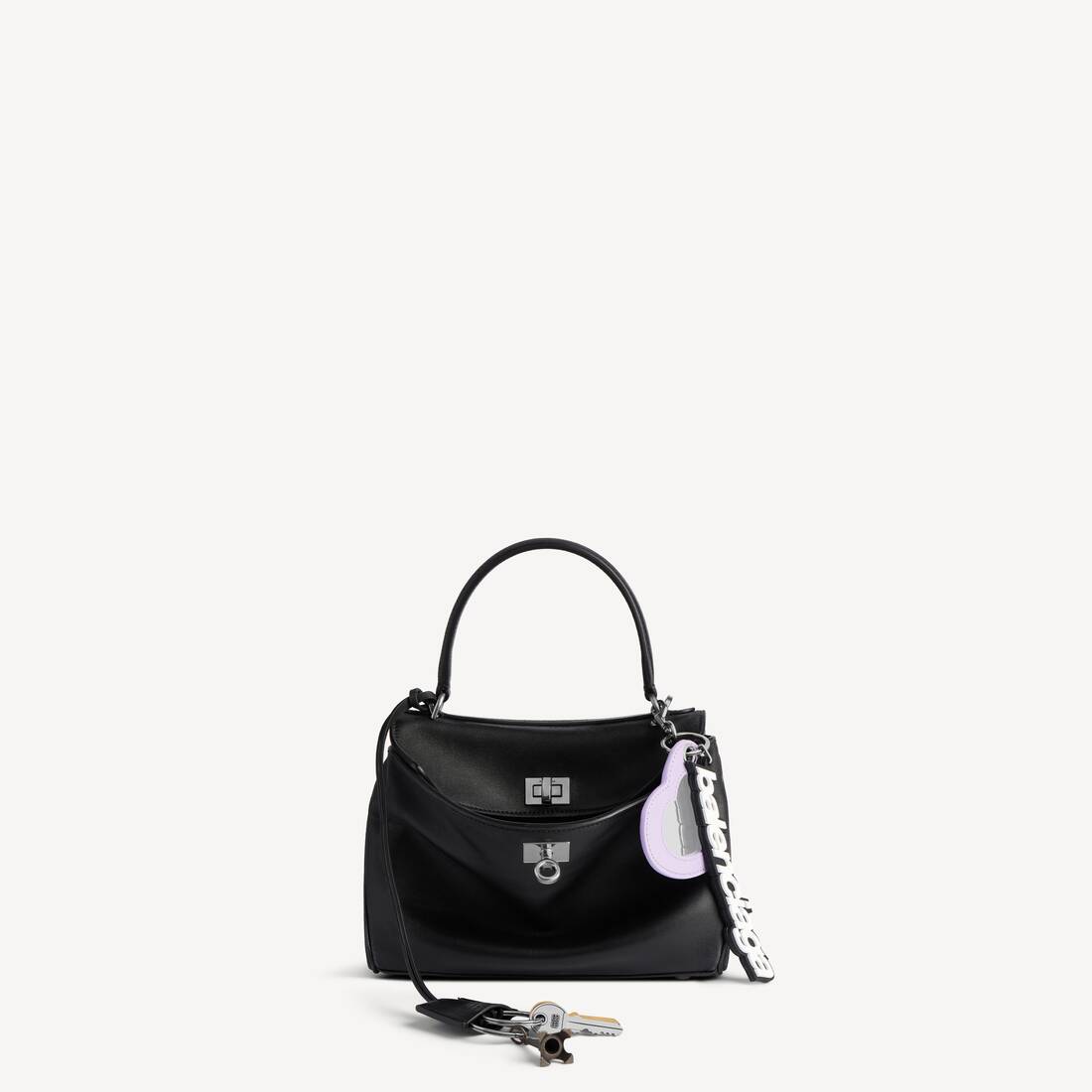 Bolso de Rodeo Mini para Mujer con Adornos en Negro