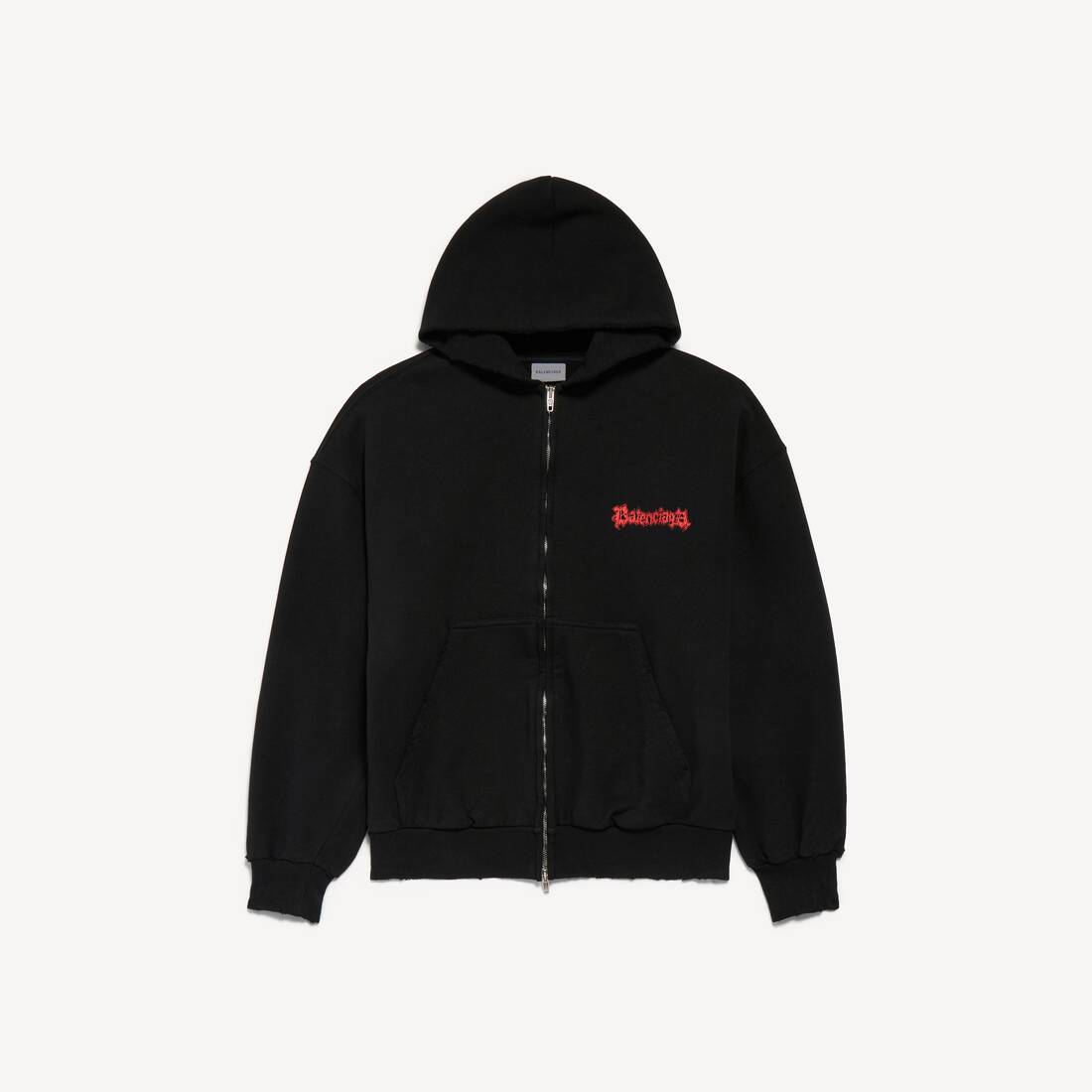 Sudadera con capucha regular de hombre Salon De Couture con cremallera en negro