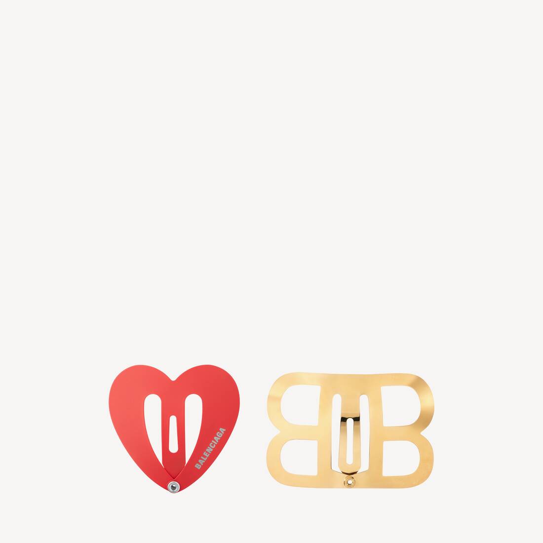 Juego de pinzas Bb Snap de amor para mujer en rojo/plateado brillante