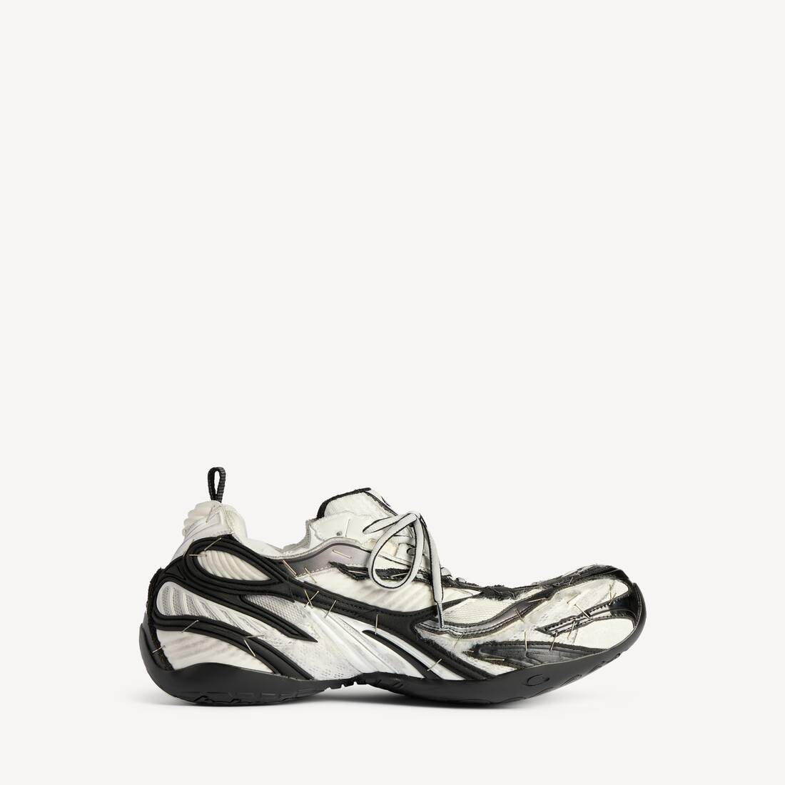 Zapatilla sin suela para hombre en negro/blanco/plateado