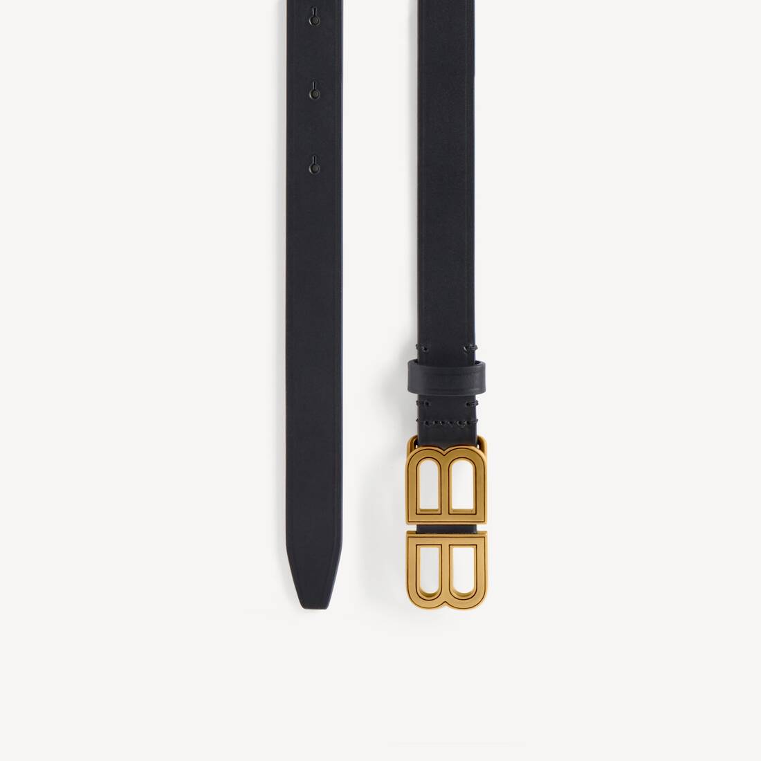 Cinturón Delgado de Forma de Arete para Mujer en Negro