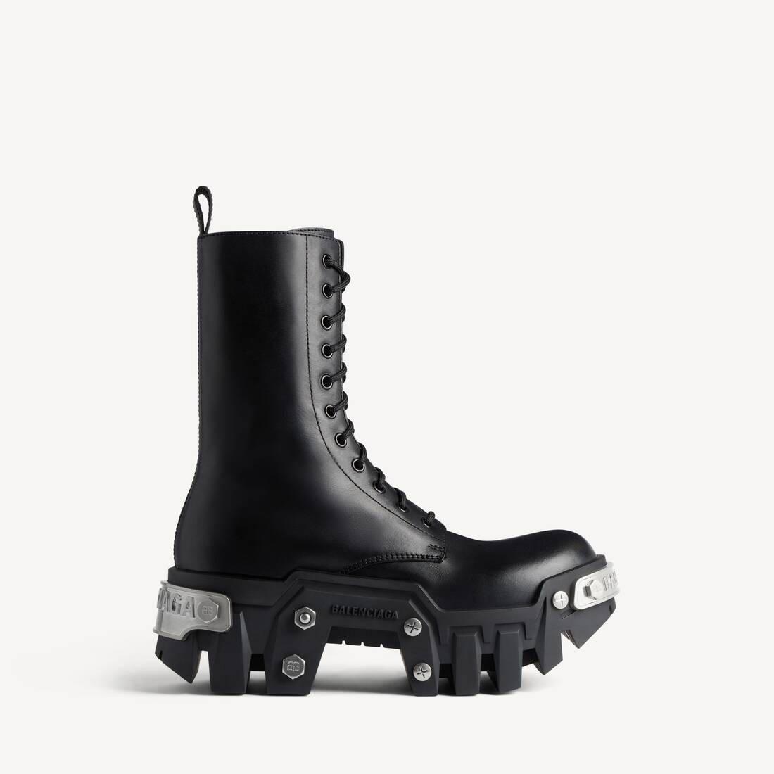 Bota de cordones Bulldozer para mujer en negro