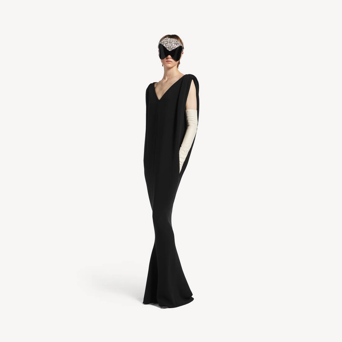 Vestido largo tipo bolso para mujer en negro