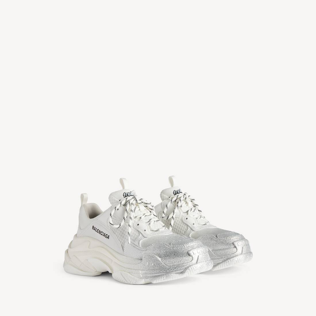 Zapatilla Triple S Glitter Spray para mujer en blanco/plateado