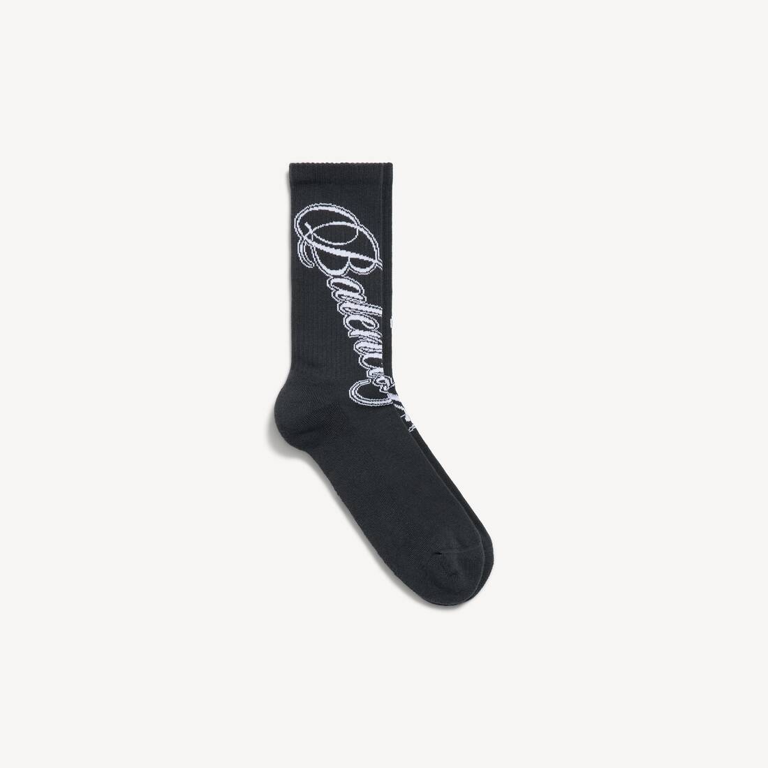 Calcetines de corte cursivo para hombre en negro/blanco