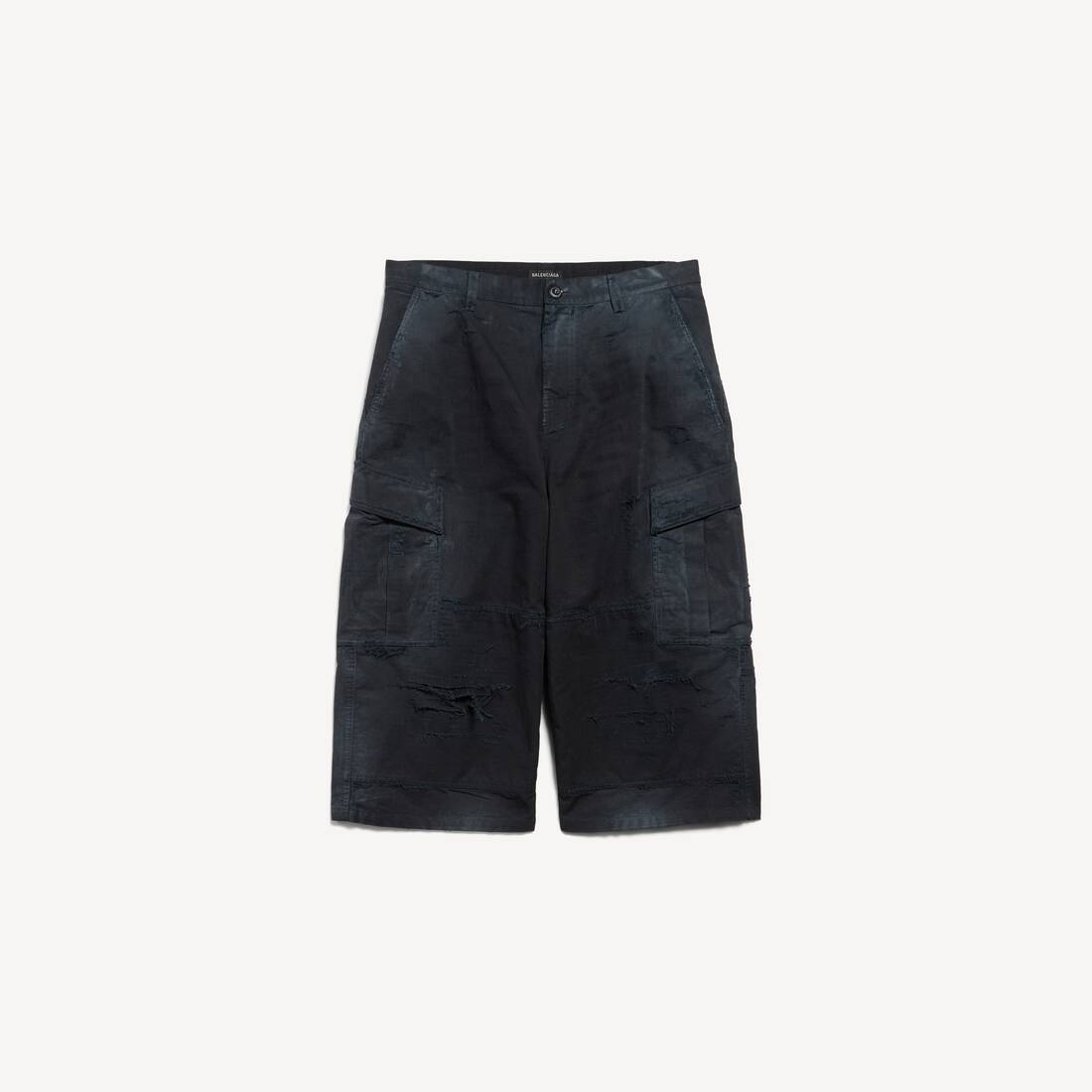 Pantalones de campaña cortos para hombre en negro