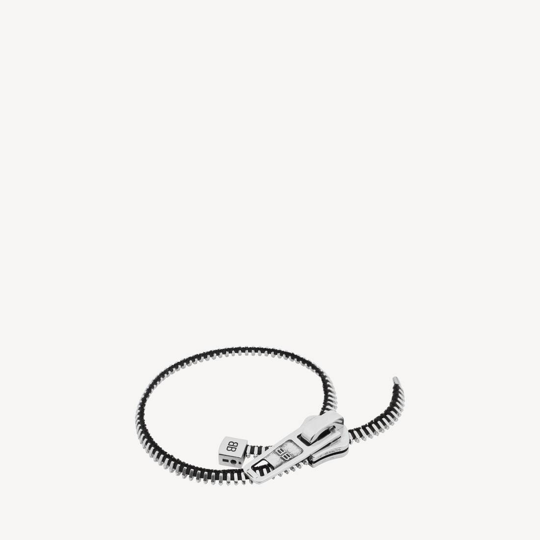 Pulsera de cremallera DIY en plata brillante/plata antigua/negro