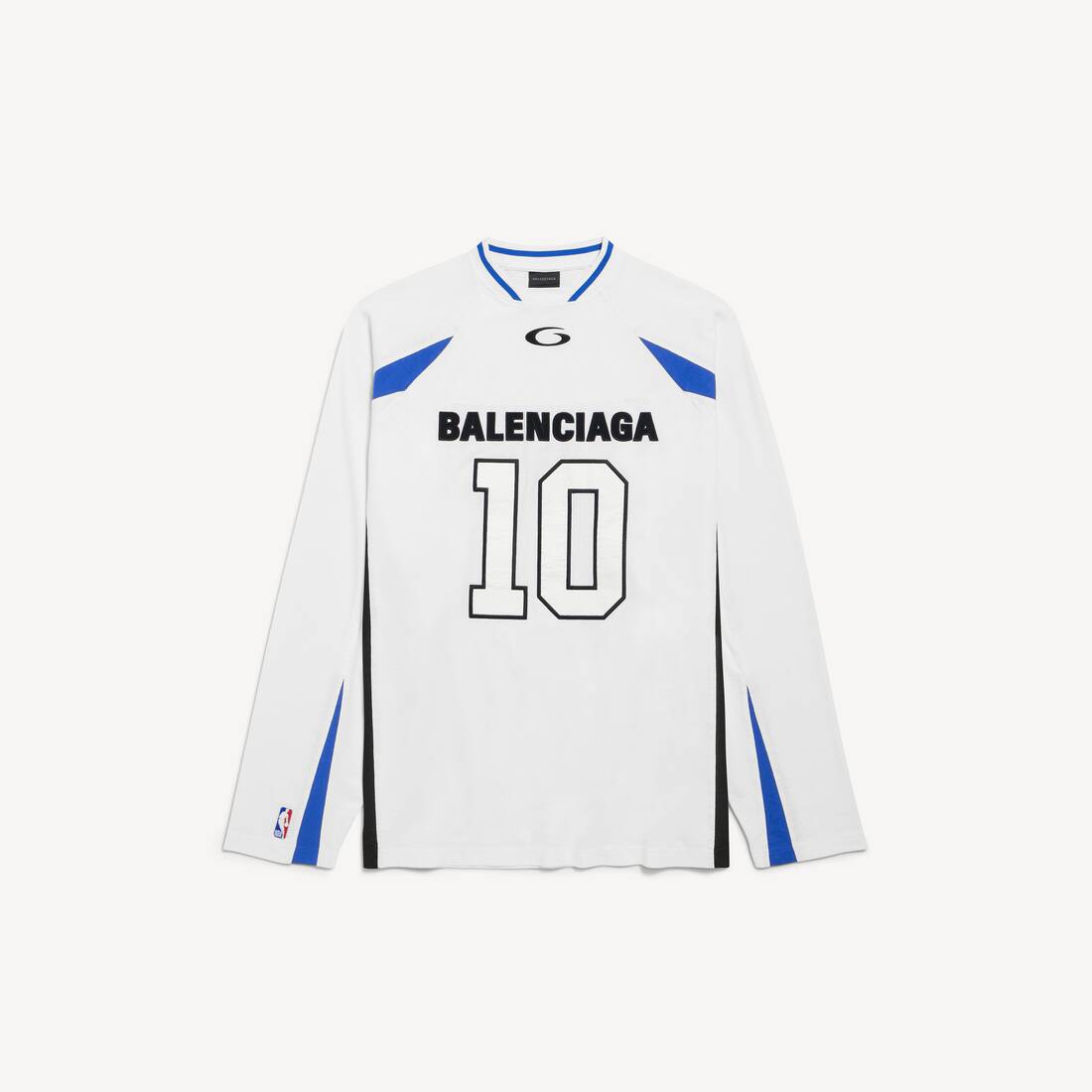 Hombre Balenciaga | Camiseta de manga larga oversize con colaboración NBA en blanco/multicolor