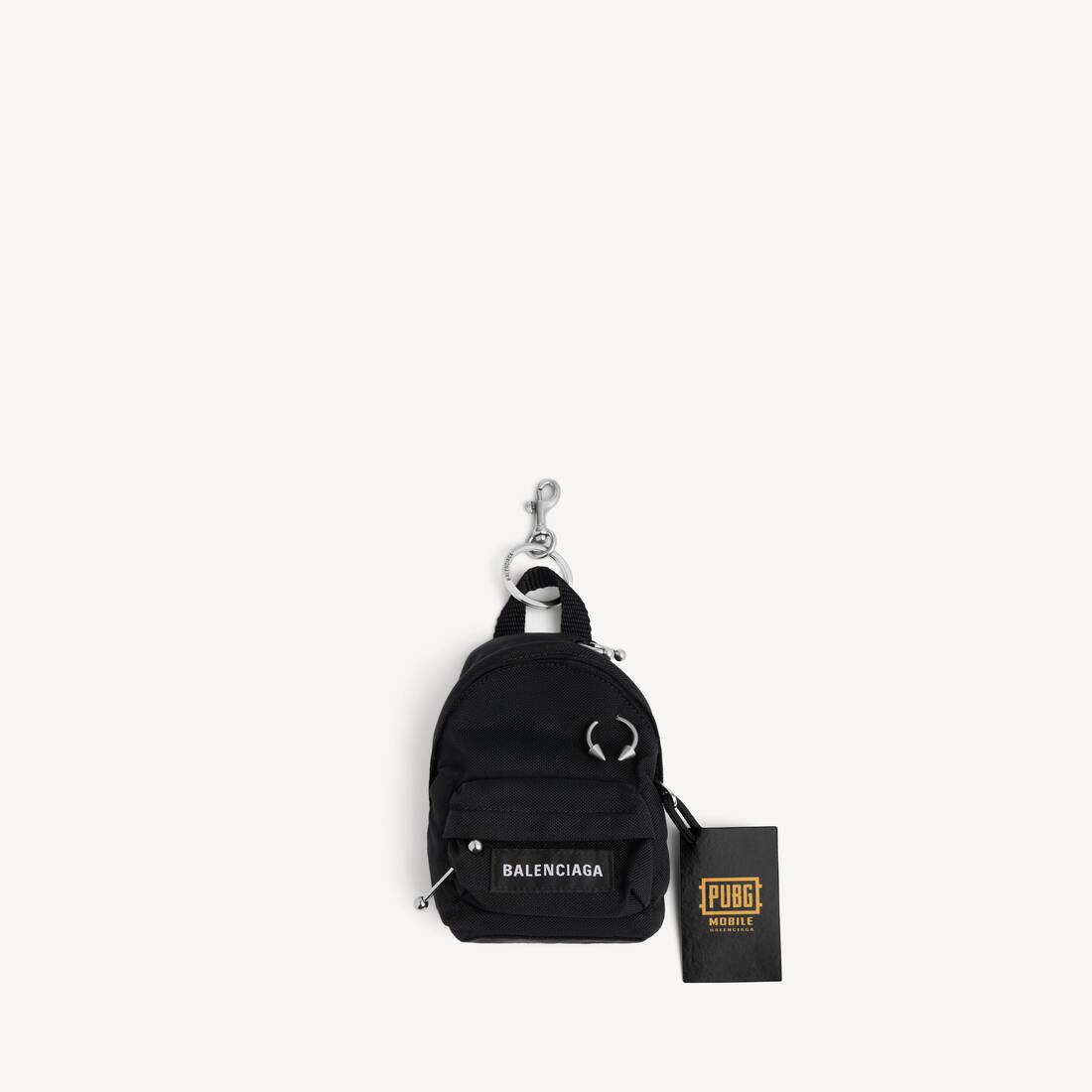 Collarín/llavero micro-mochila Explorer para hombre en negro de nailon reciclado de Balenciaga I PUBG I PUBGM