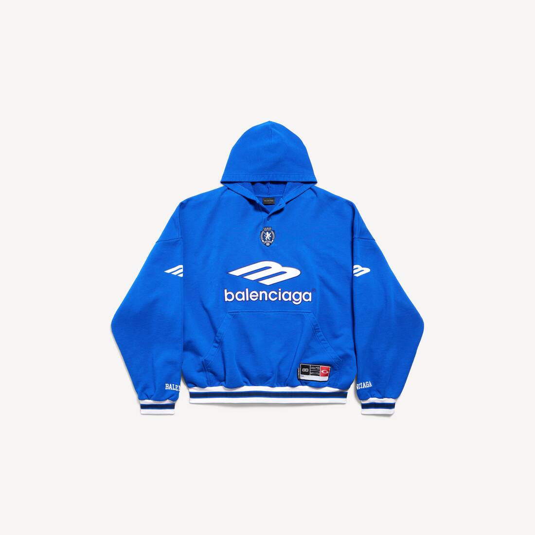 Chándal de fútbol polo para hombre en azul real/blanco