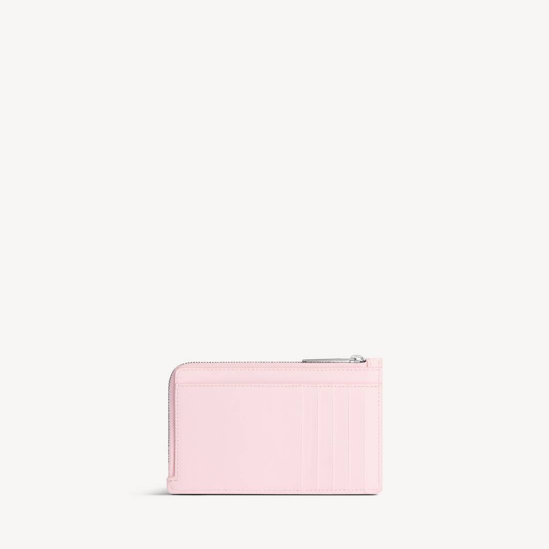 Billetera de monedas y tarjetas larga para mujer en rosa petalo