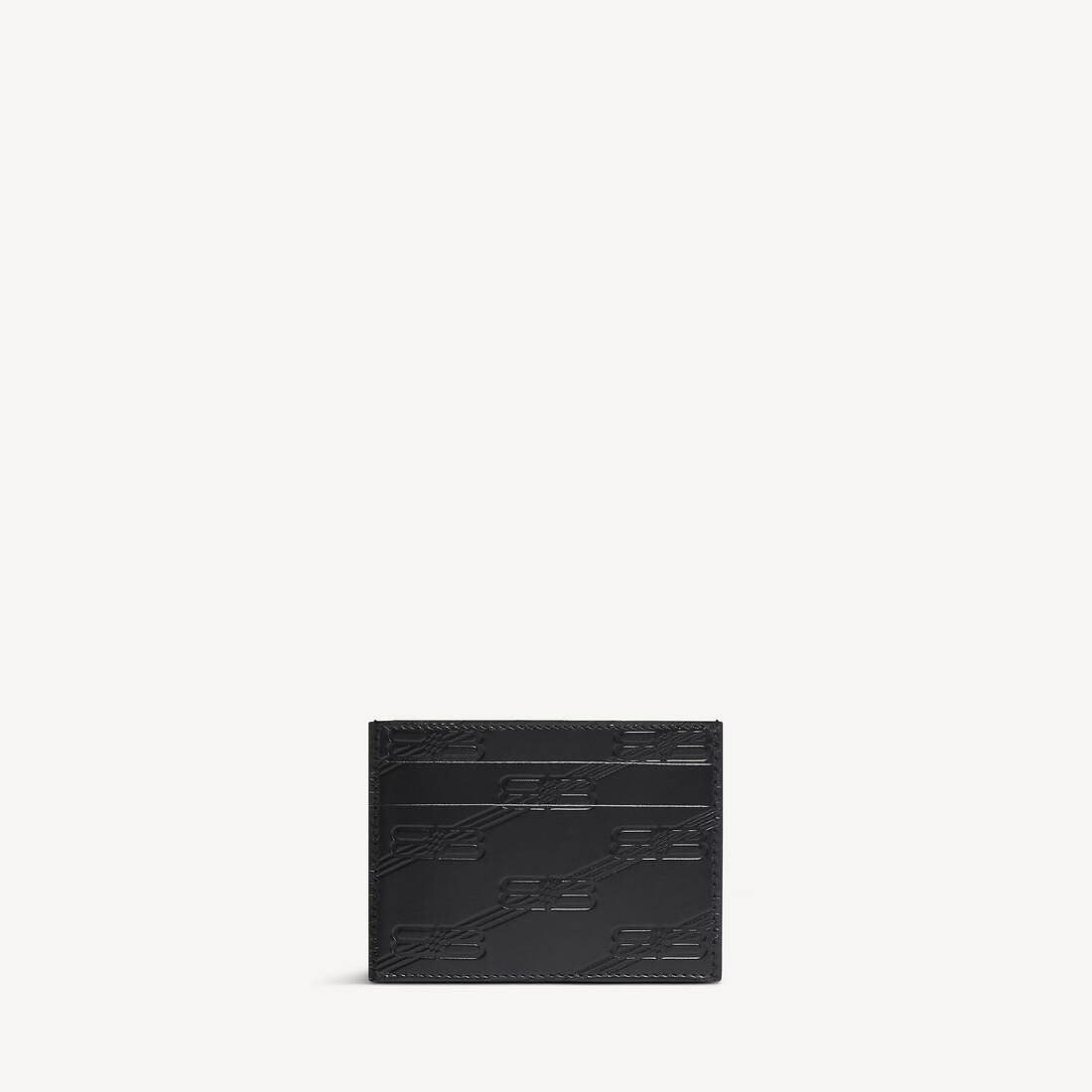 Caja de tarjetas con monograma estampado para hombre en negro