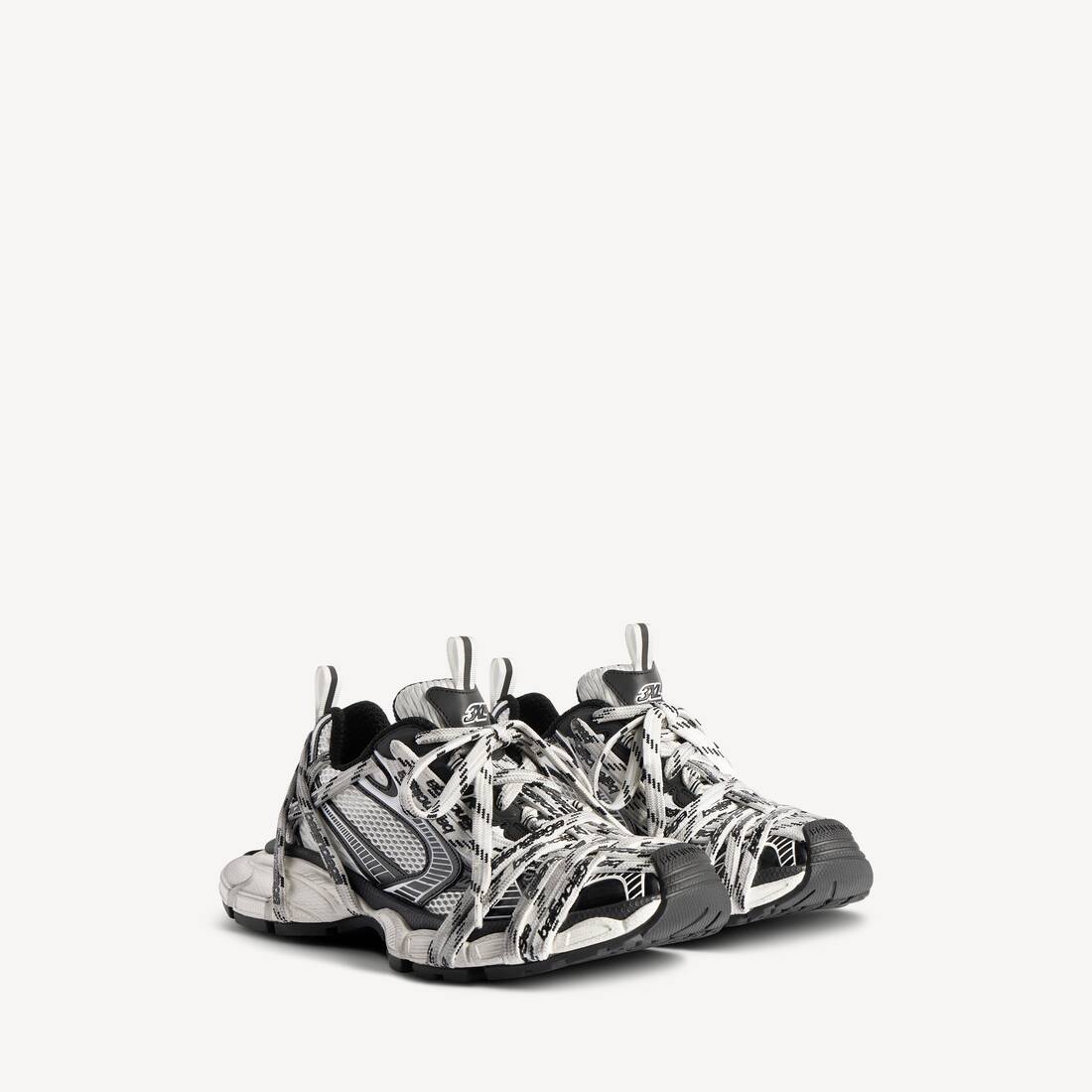 Zapatilla con logo de extremas cordones para mujer en blanco/negro