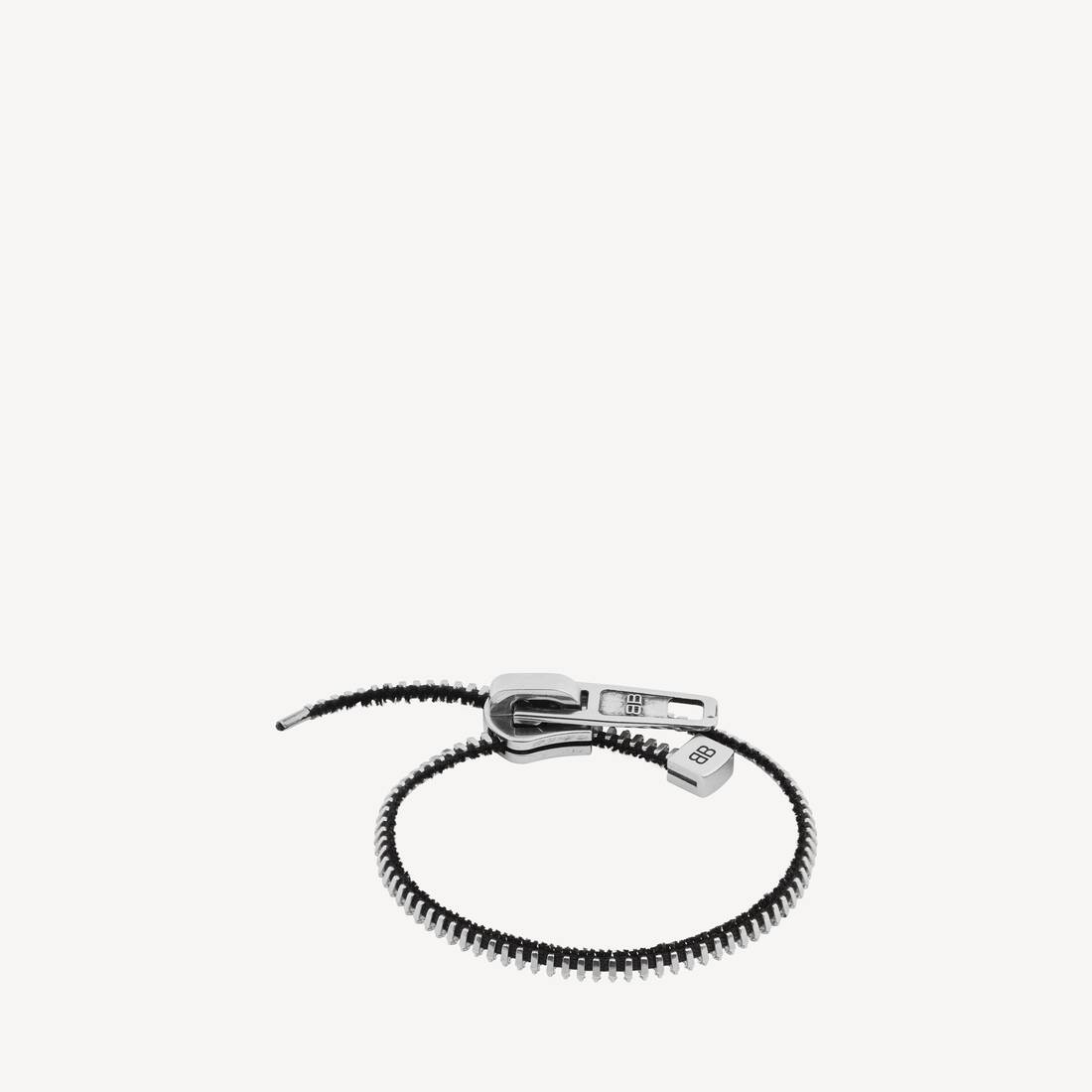 Pulsera de cremallera DIY en plata brillante/plata antigua/negro