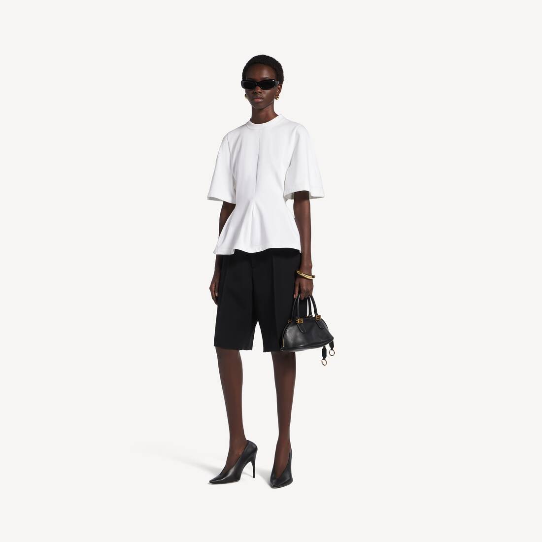 Camiseta moldeada para mujer en blanco