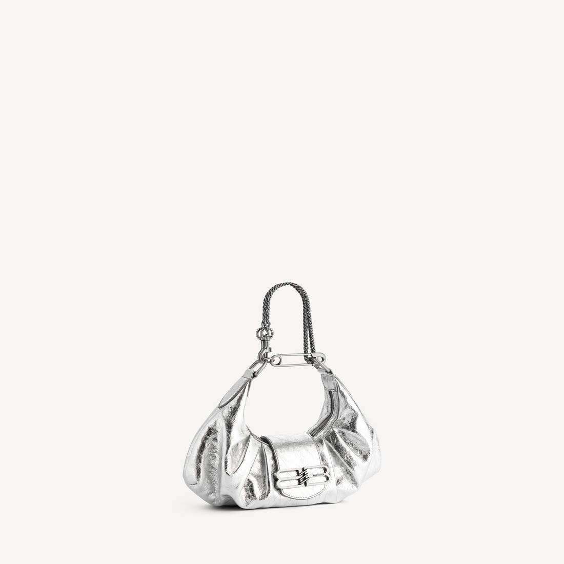 Bolso de hombro Pamela para mujer pequeño en plata