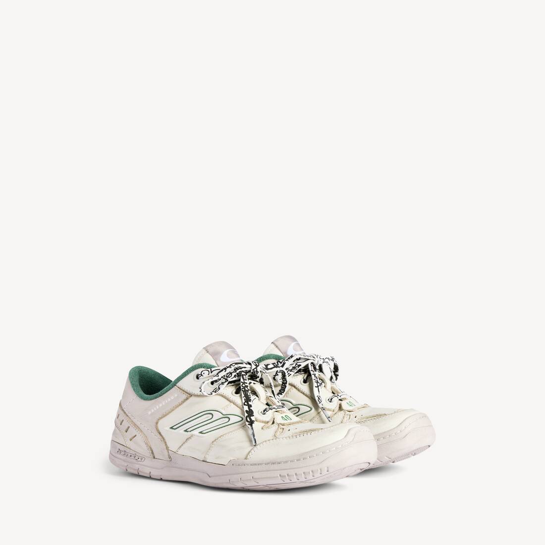 Zapatilla para Hombre Hamptons Mediana Desgastada en Beige/Verde