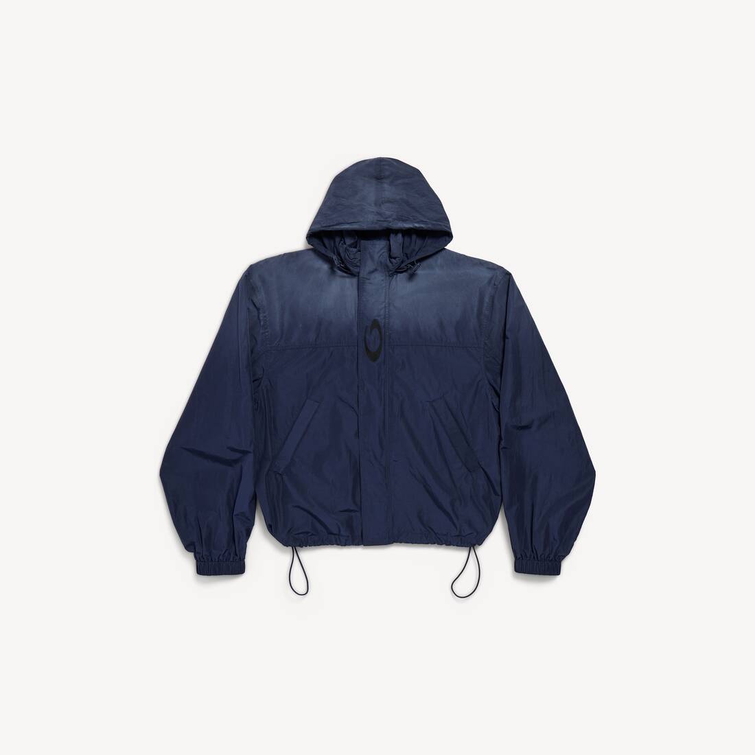 Chaqueta de lluvia con capucha para hombre en azul marino