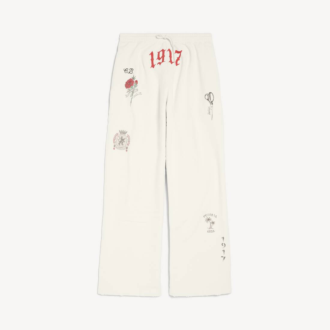 Pantalones de chándal holgados para hombre en crema