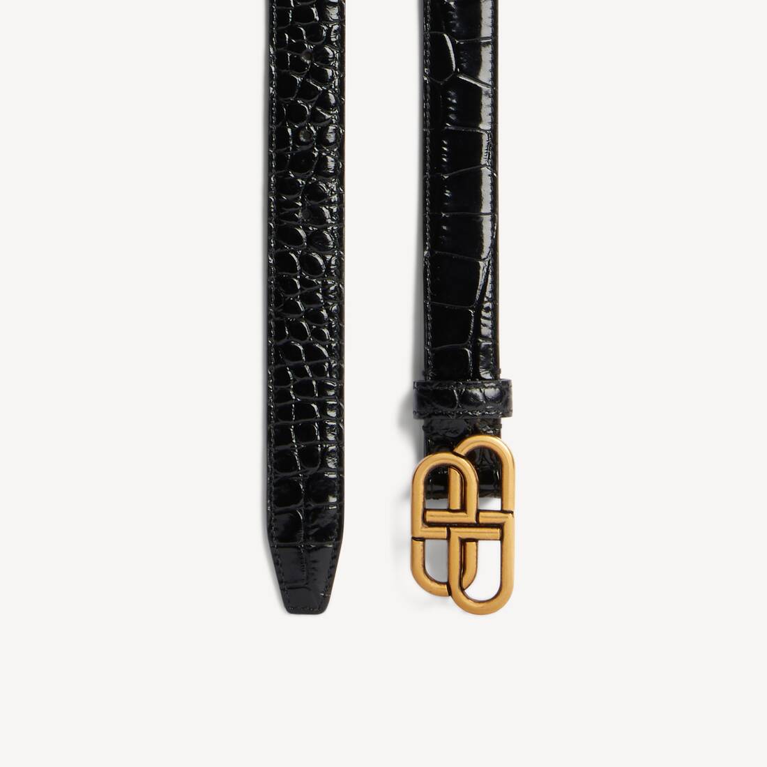 Cinturón fino BB para mujer en negro