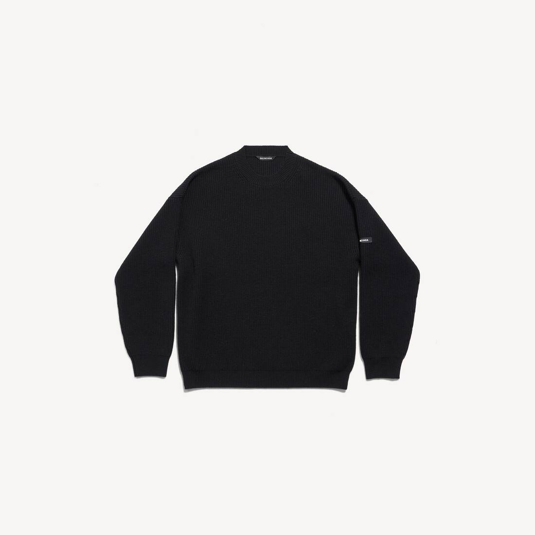 Suéter de cuello redondo para hombre en negro