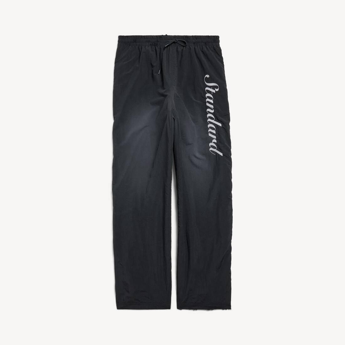 Pantalones de chándal grandes con diseño estándar para hombre en tejido técnico en negro