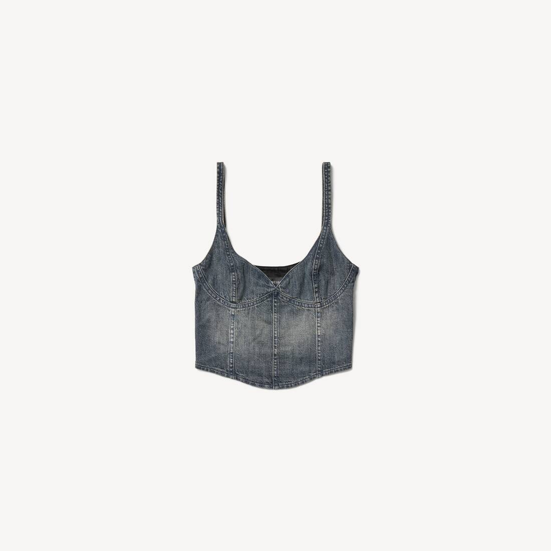 Top ajustado para mujer en azul