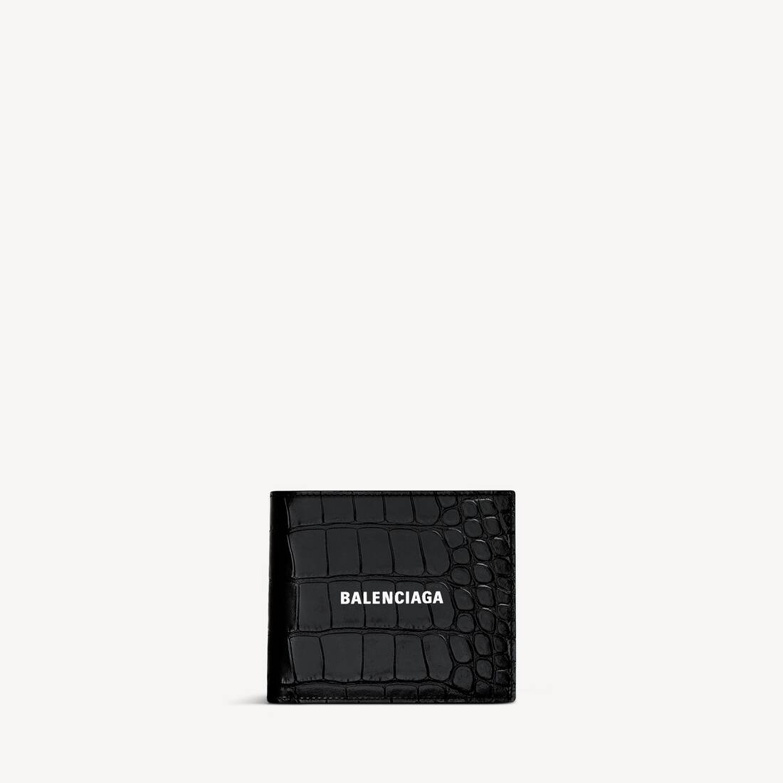 Billetera de Monedas Cuadrada Plegable para Hombre en Negro
