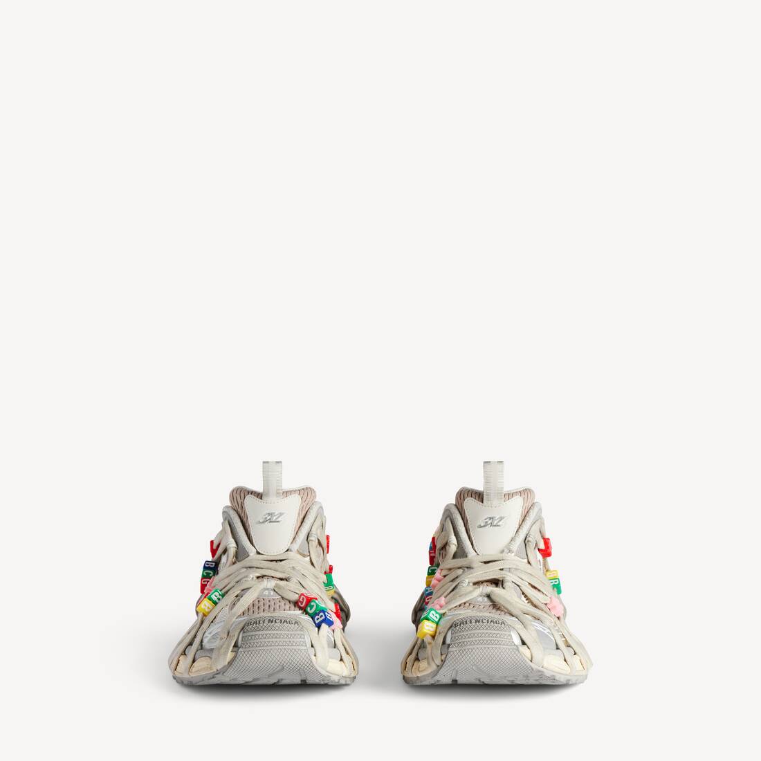 Zapatilla de encaje extrema para mujer 3XL en blanco perla/multicolor