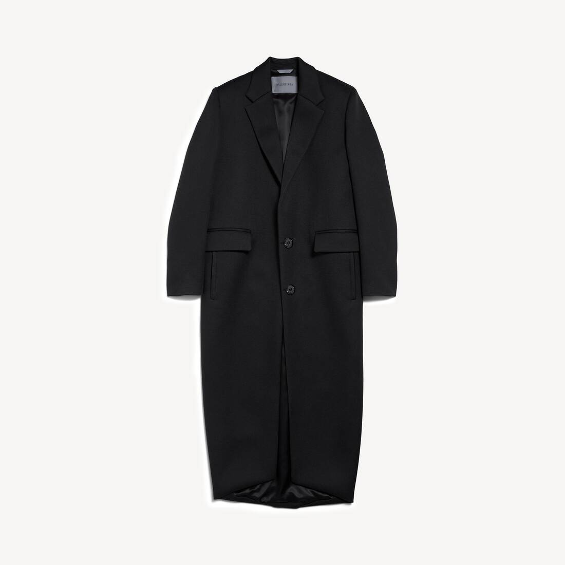 Chaqueta larga tipo saco para mujer en negro