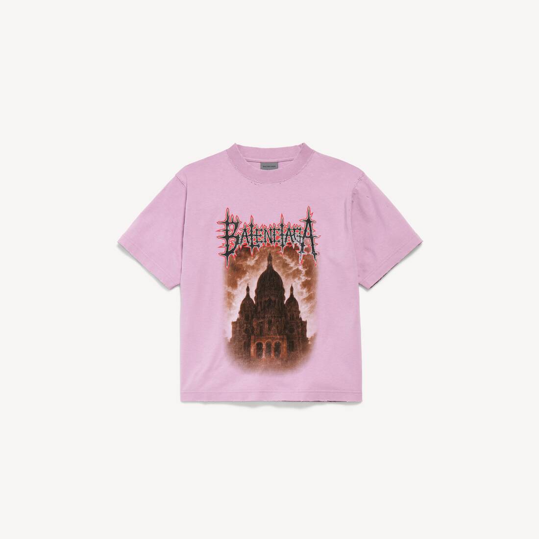 Camiseta Balenciaga Sacré Cœur para mujer, talla media, color rosa antiguo