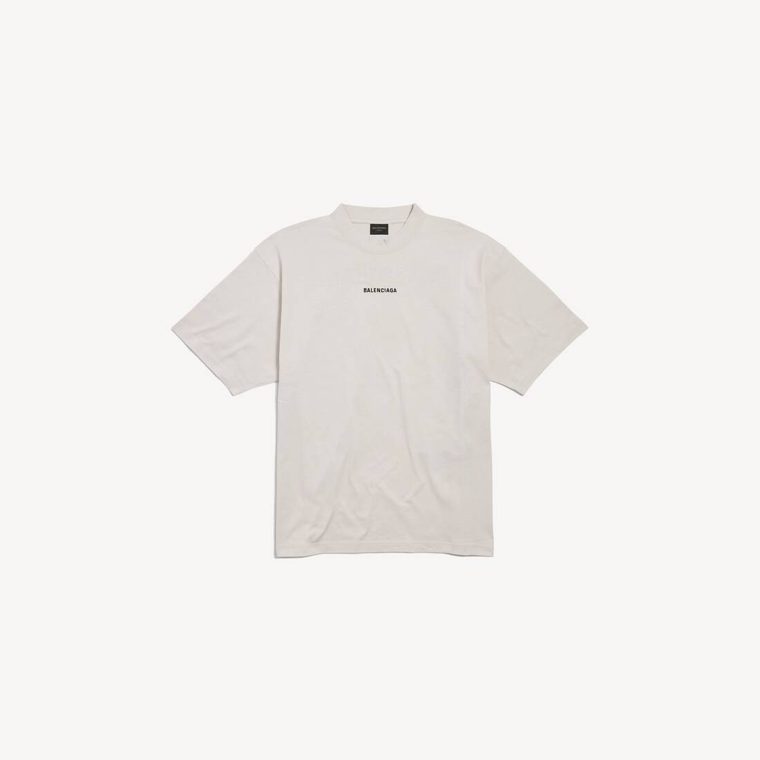 Camiseta trasera New Balenciaga de talla media en blanco roto