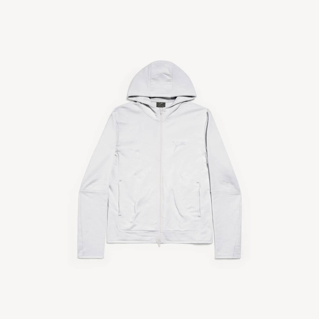 Chaqueta de chándal ajustada con capucha Balenciaga I Puma en blanco