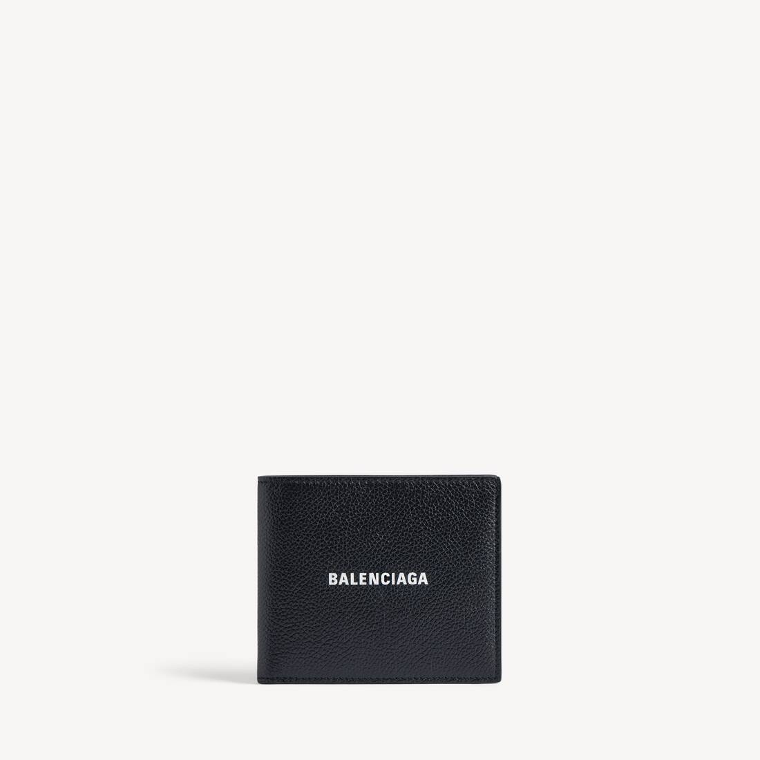 Billetera Cuadrada Plegable para Hombre en Negro/Blanco