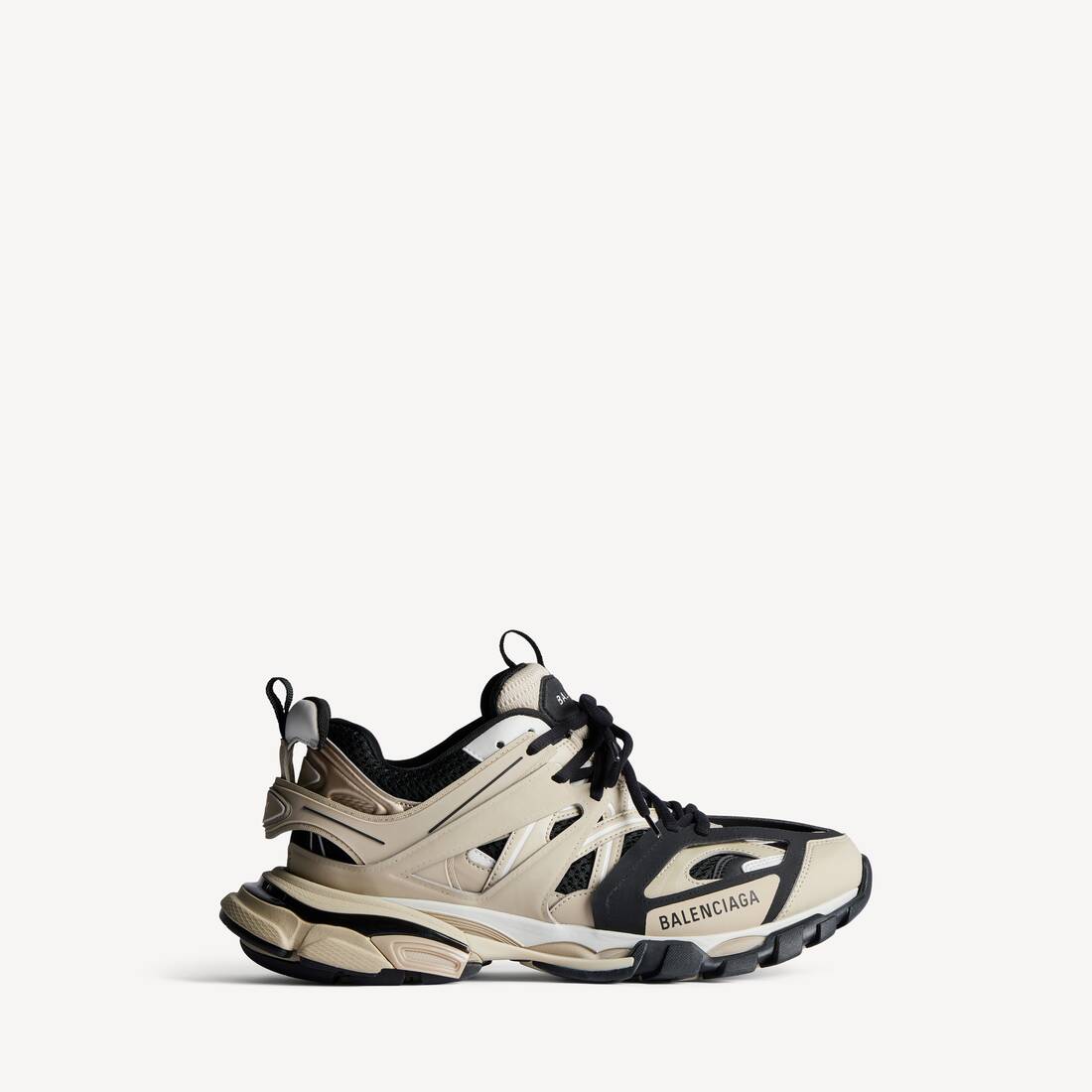 Zapatilla de pista para hombre en beige/negro
