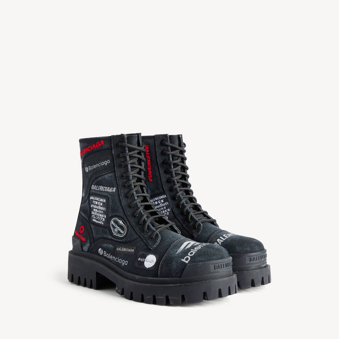 Bota de combate para hombre en negro