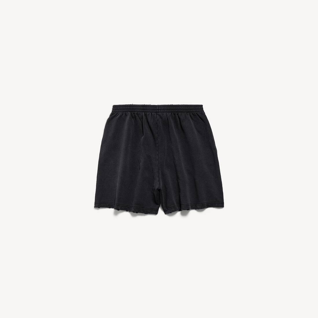 Pantalones cortos de cinta para mascar en negro desgastado