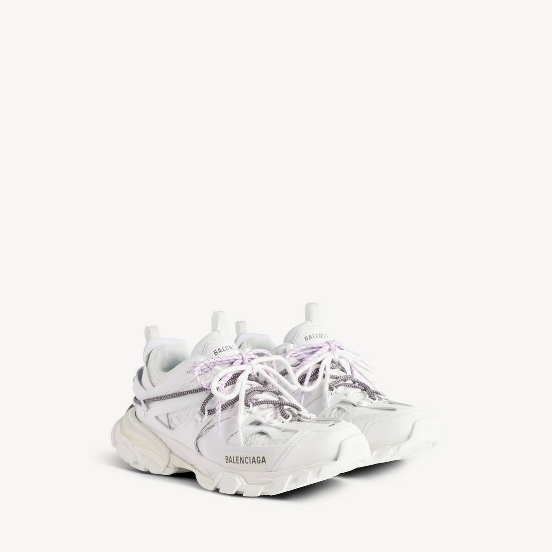 Zapatilla de lona para mujer con cordones de pista y sendero en blanco/lila