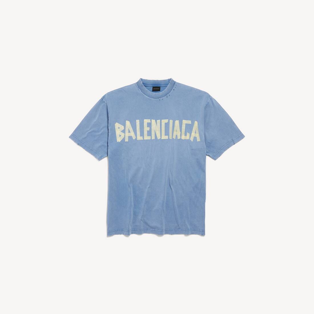 Camiseta tipo cinta para hombre, ajuste medio en azul desgastado