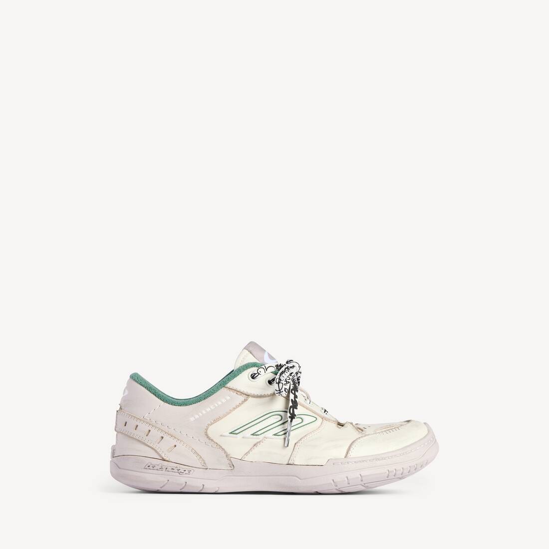 Zapatilla para Hombre Hamptons Mediana Desgastada en Beige/Verde