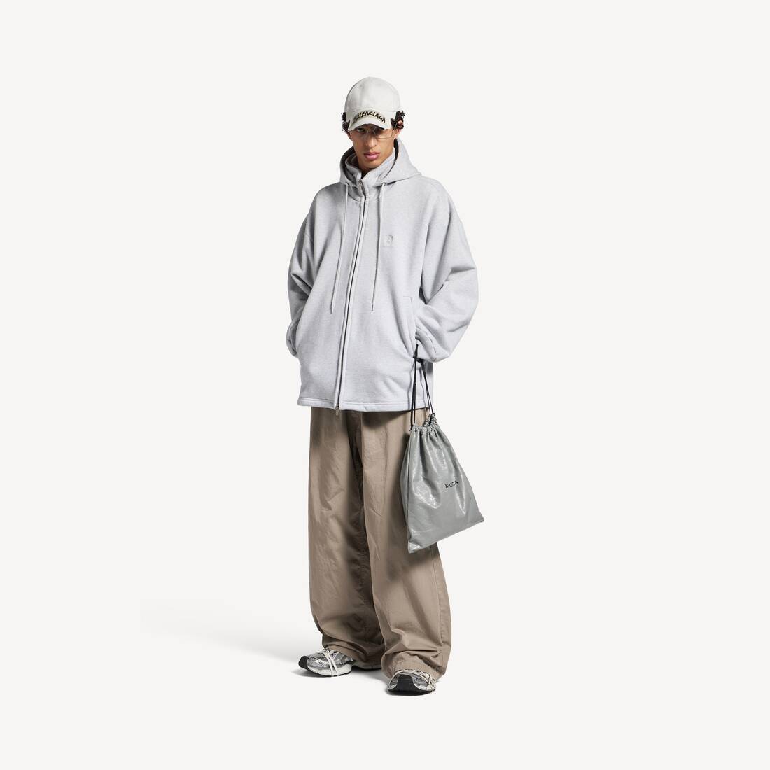 Chamarra con capucha para hombre de Lion en gris claro