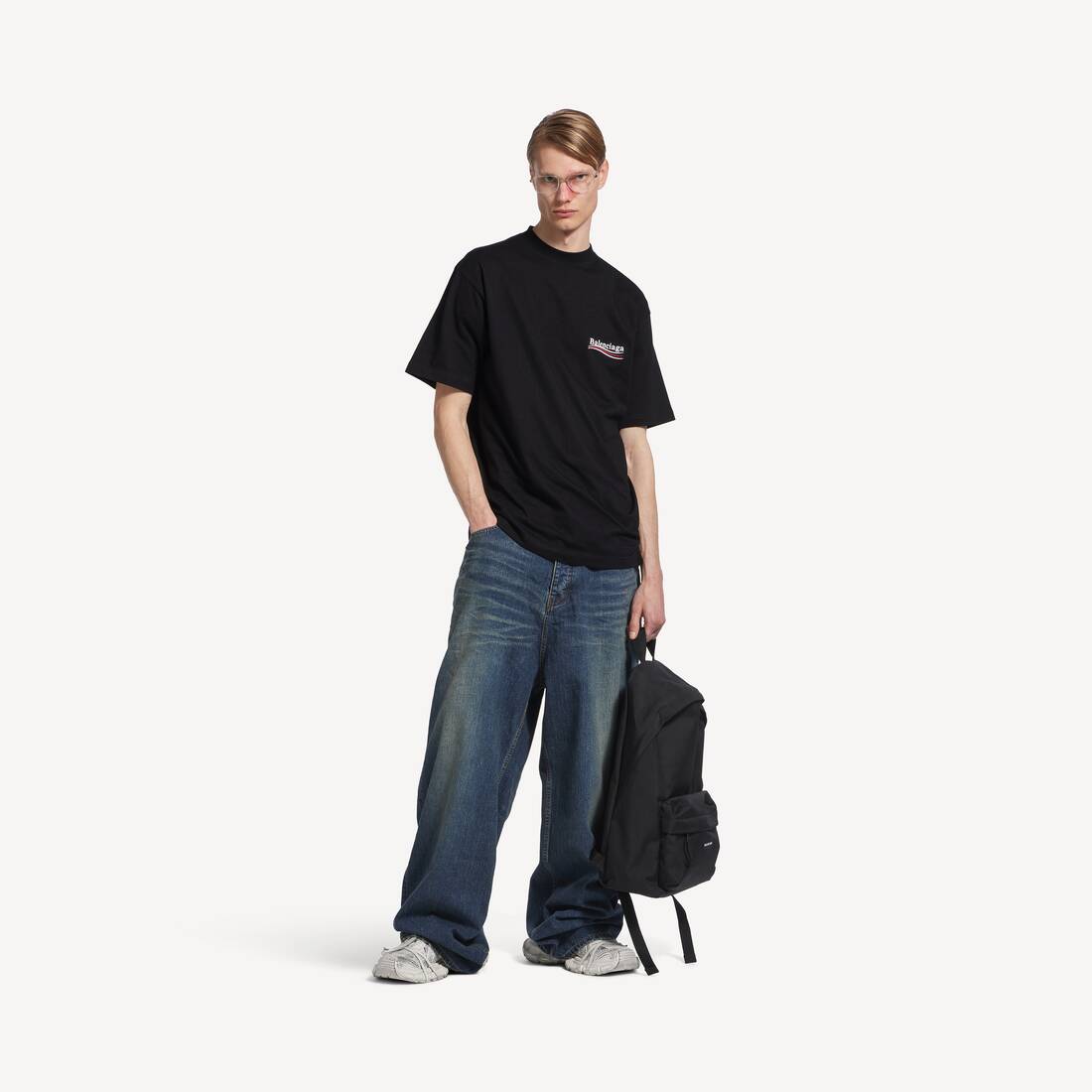 Camiseta para hombre de campaña política talla grande en negro