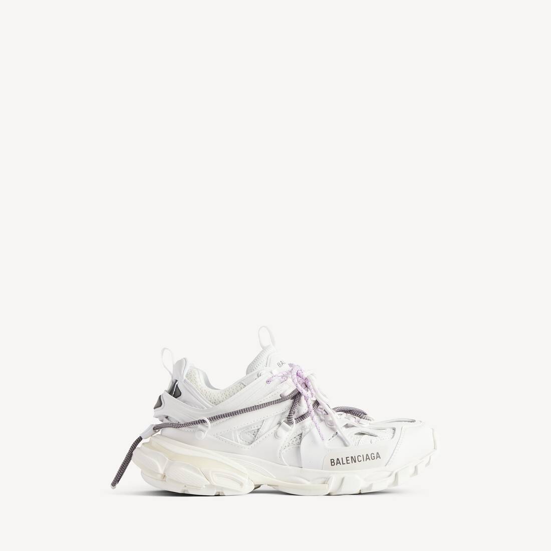 Zapatilla de lona para mujer con cordones de pista y sendero en blanco/lila