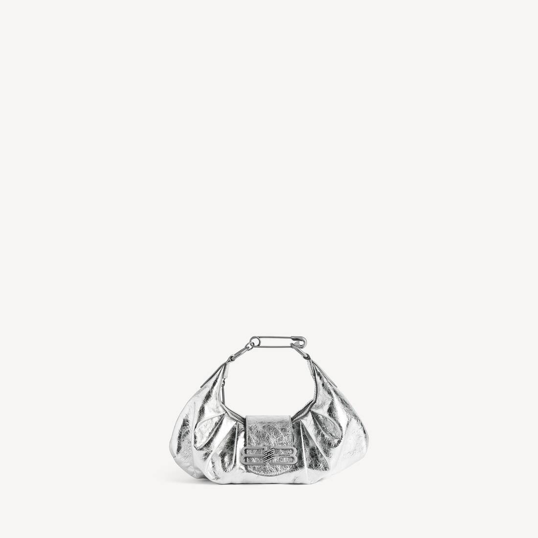 Bolso de hombro Pamela para mujer pequeño en plata