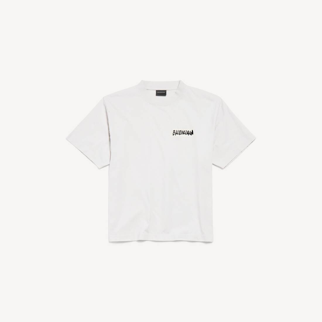 Camiseta de cinta de enmascarar para mujer, talla mediana, color blanco sucio