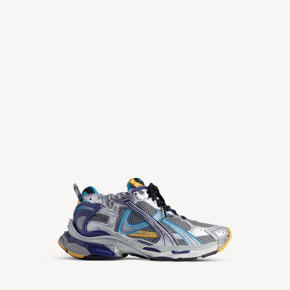 Zapatilla deportiva para hombre en gris/azul/naranja/aqua