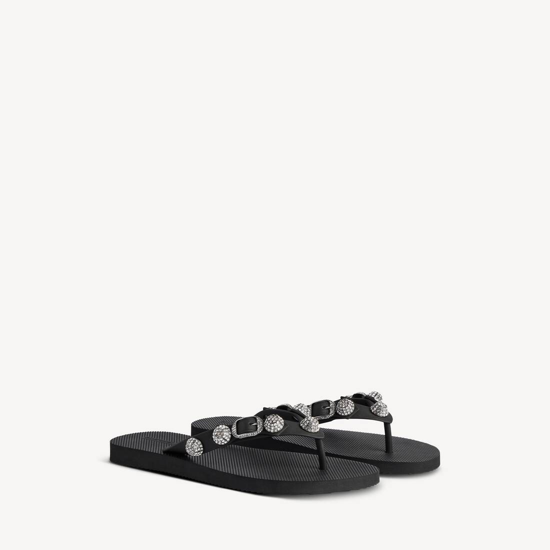 Sandalias de tiras para mujer Cagole en negro/cristal