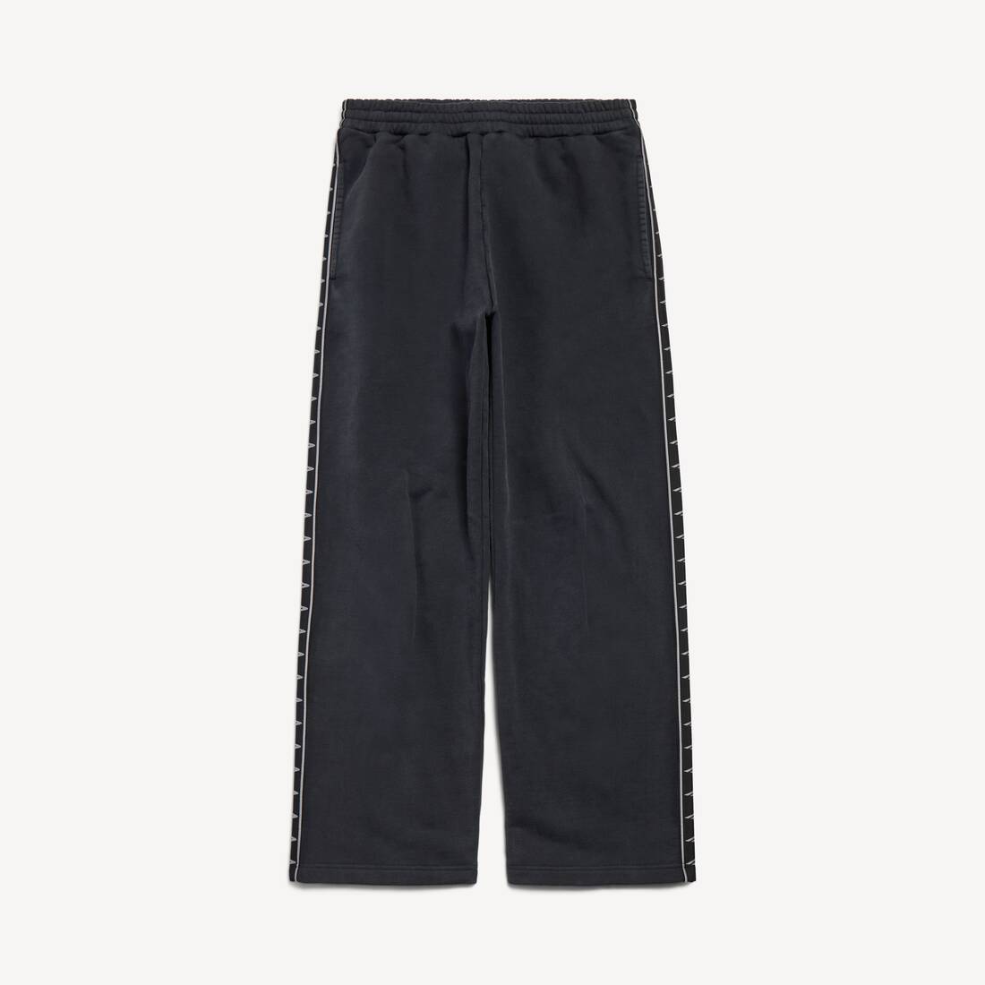 Pantalones holgados con rayas para hombre en negro y gris lavado