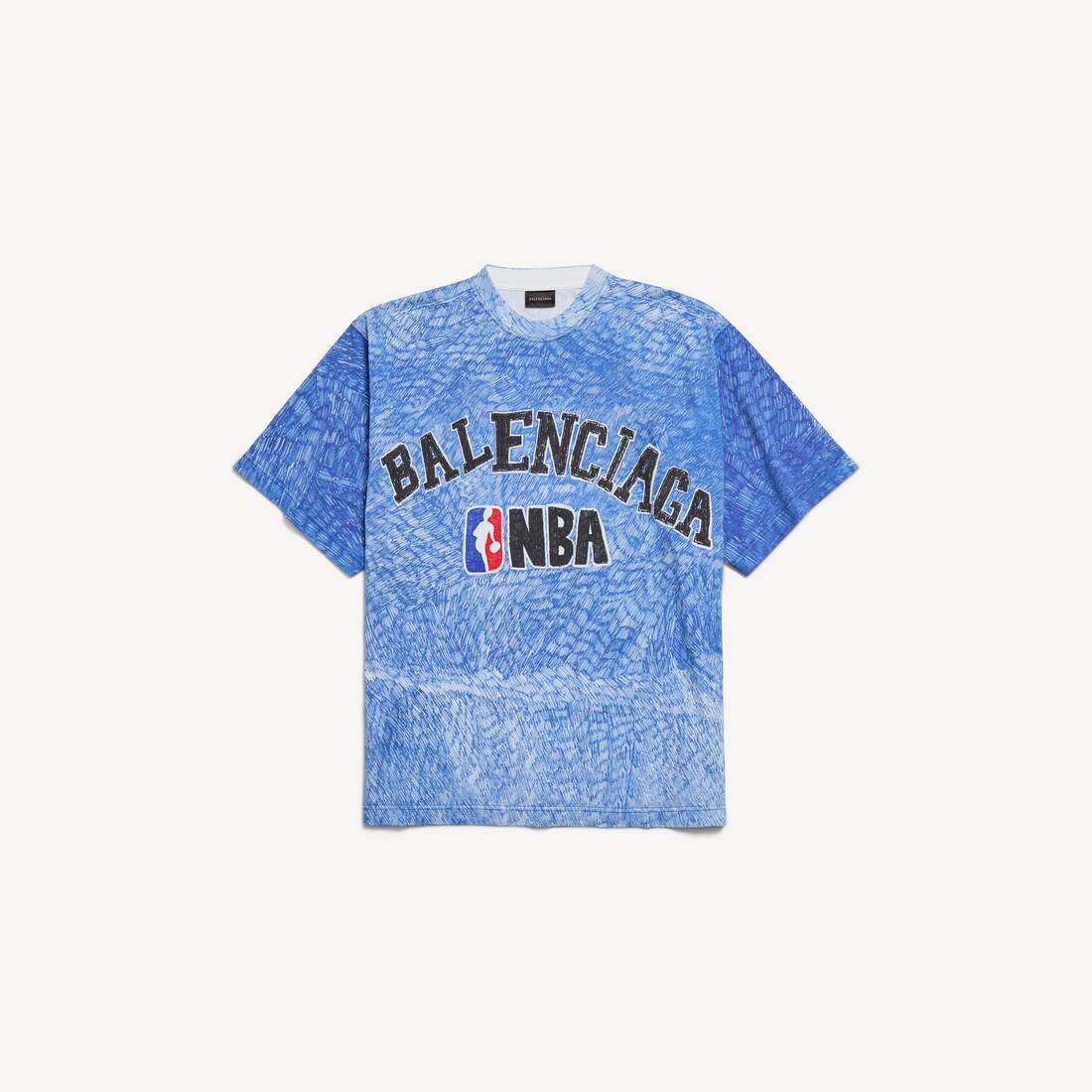 Hombre Balenciaga | Camiseta Oversized de Colaboración con la NBA en Azul