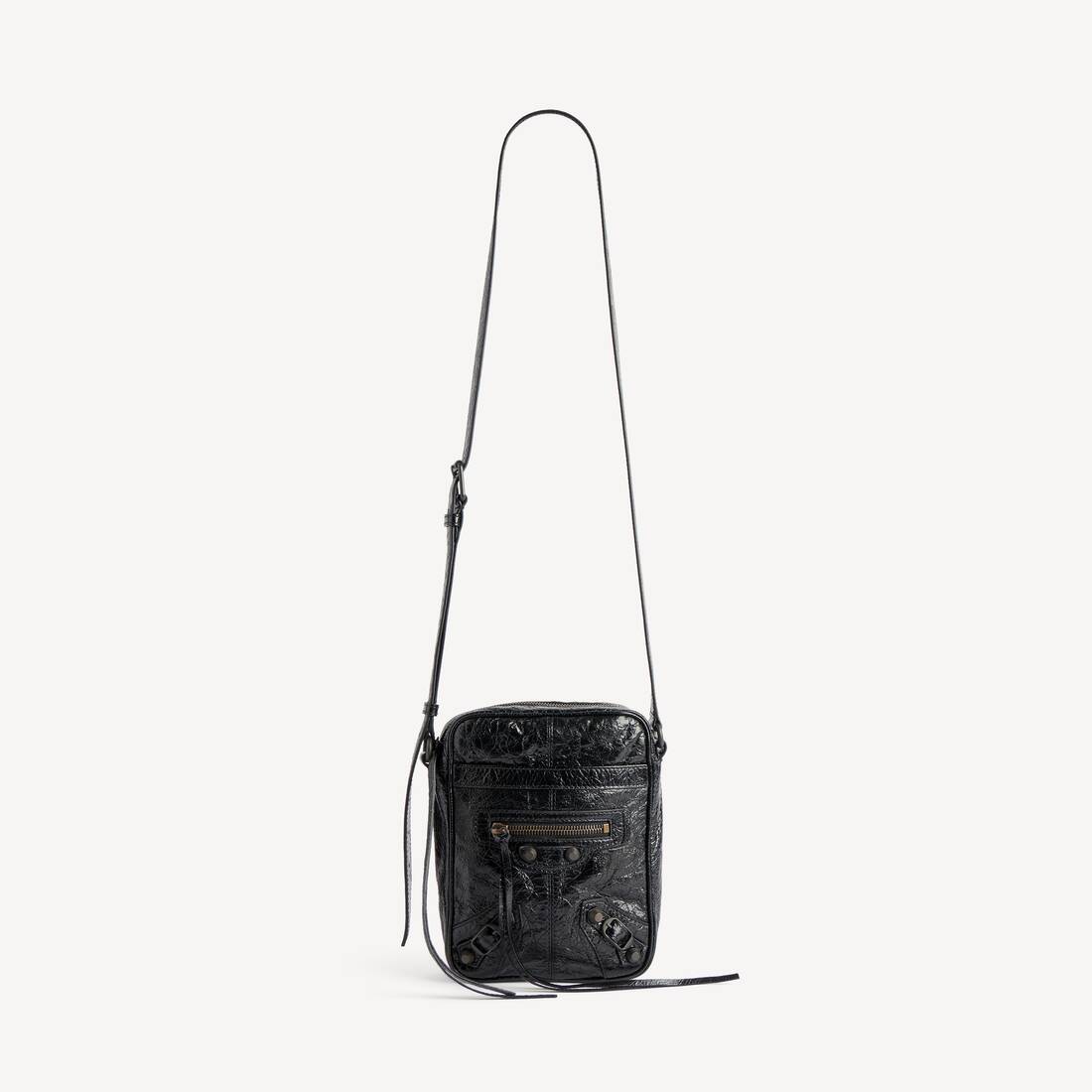 Bolso bandolera vertical Le City para hombre en negro